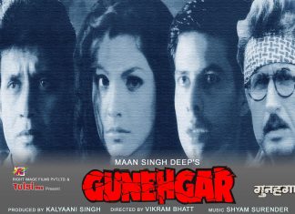 GUNEHGAR is being shot in a 20-day spell at Ooty in the South, and Simla and Sangla in the North