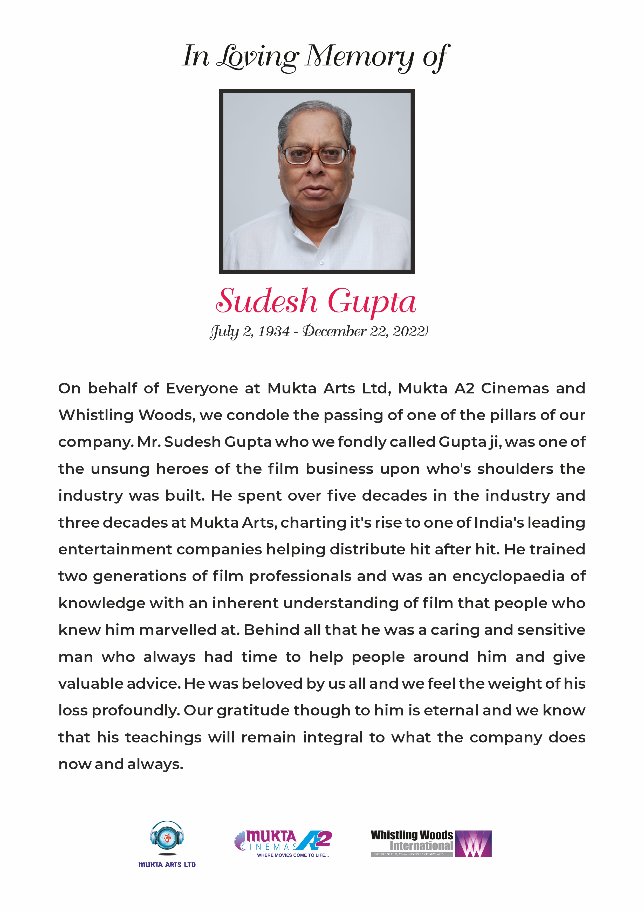 Sudesh gupta memoial